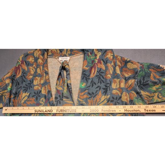 Johnny Was Womens Boho Open Cardigan Medium Wool Cashmere Belted Jungle Leopard - Picture 4 of 7